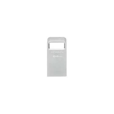 Imagem de Pen Drive 64GB Kingston DataTraveler Micro, USB 3.2 Gen 1, Leitura de 200MB/s, Metal - DTMC3G2/64GB