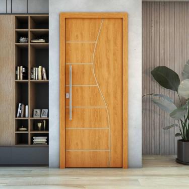 Imagem de Folha De Porta De Madeira Frisada R10S 210x90 Espessura 3,5cm - Valuch