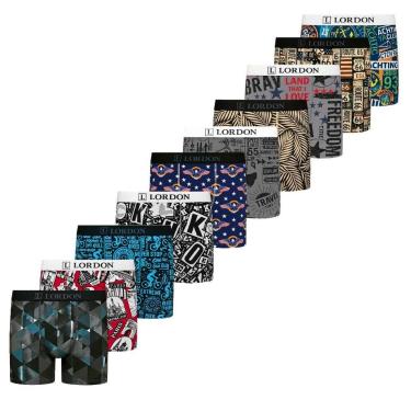 Imagem de Kit 10 Cuecas Boxer Adulto Microfibra Masculina XG ao G4 Plus Size - L