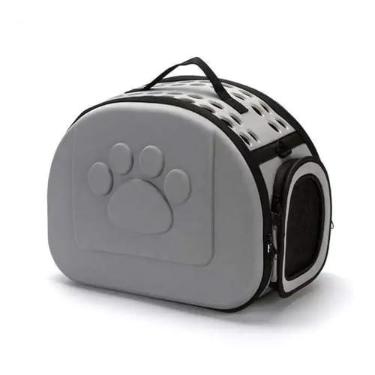 Imagem de Bolsa Transporte Pet Luxo Desmontável Passeio Cães Cachorro Gatos Respirável Portátil Animal De Estimação 5 kg (Cinza, liso)