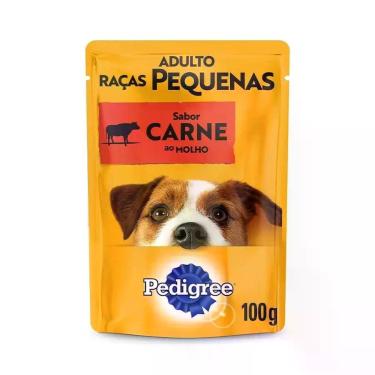 Imagem de Ração Úmida Sachê Pedigree para Cães Adultos Raça Pequena Carne ao Mol