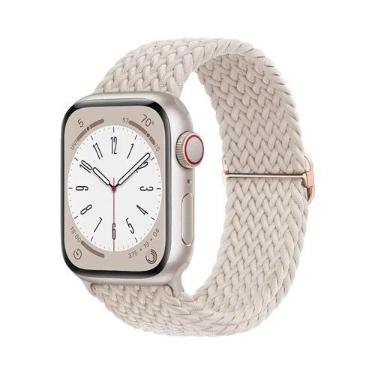 Imagem de Pulseira Ajustável De Elástico Trançado Para Apple Watch 45mm 49mm 44m
