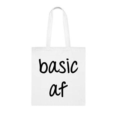 Imagem de Sacola básica Af, presente básico Af, bolsa de ombro básica Af, sacos reutilizáveis básicos Af, ideia de presente de cesta de Natal de aniversário, presente para ela, presente para ele, bolsa feminina, Branco