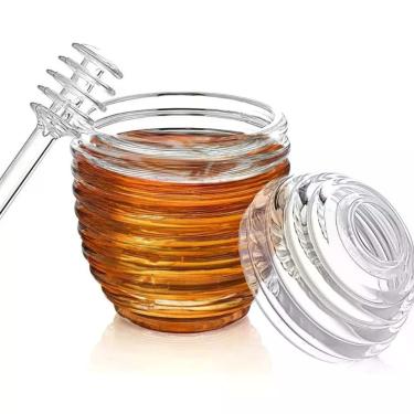 Imagem de Meleira UD171701 com Dosador em Acrílico Design Colmeia para Café da Manhã Transparente Uni Home