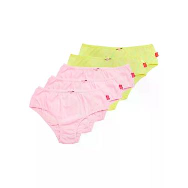Imagem de Kit com 5 Calcinhas Infantil Sanny 212830, Rosa, 10