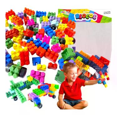 Imagem de Brinquedo Educativo Monta E Desmonta Blocos Lego 60 Peças Criança - SM