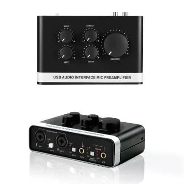 Imagem de Interface de Áudio USB RXSKERTL com Phantom Power 48V e Efeito Eco