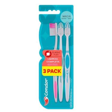 Imagem de Condor Escova Dental Macia Classic Flex 3 Unidades