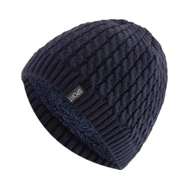 Imagem de Gorro De Malha Unissex Com Forro De Pelúcia, Quente E Estiloso Para Ou