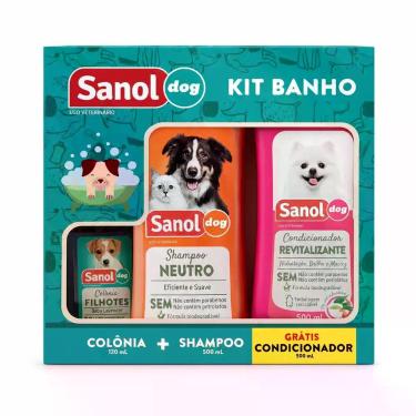 Imagem de Kit Banho Sanol Dog para Cães  Shampoo Neutro 500ml + Condicionador Re
