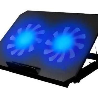 Imagem de Suporte Notebook Com 2 Cooler Ventoinhas Base Mesa Led Refrigerada Ventilação Silenciosa