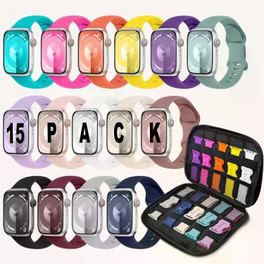 Imagem de Pulseiras Esportivas Brigtlaiff para Apple Watch (38mm a 49mm) - Pacot