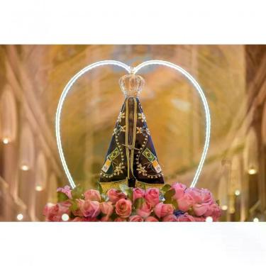 Imagem de Quebra-cabeça Nossa Senhora Aparecida Inspiradora para Memória e Concentração com 120 Peças em MDF Coleção Tea e Amor