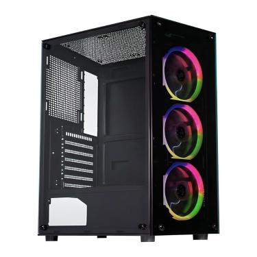 Imagem de Gabinete Gamer K-Mex 30C5 - Vidro Temperado - 3 Coolers Inclusos - ATX - Preto - CG30C5RH0010B0X