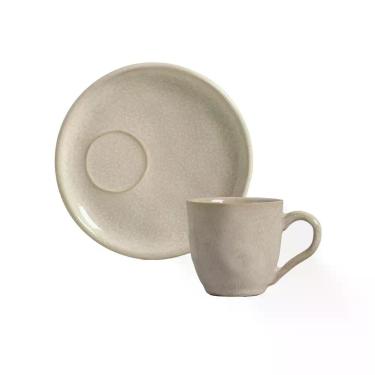 Imagem de Conjunto com 6 Xícaras De Café Orgânico 70ml com 6 Pires Descentraliza