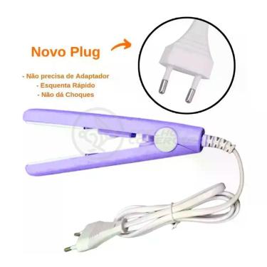 Imagem de Mini Chapinha Prancha 17Cm Bivolt 110|220V Profissional Roxo