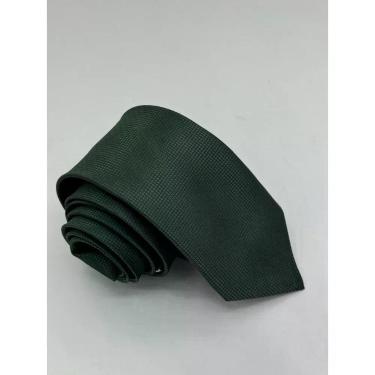 Imagem de Gravata Slim Social OEM Listrada em 100% Poliéster 1 e 40 a 1 e 50 cm Verde Oliva para Eventos Adulto