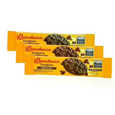 Imagem de Biscoito Cookies De Chocolate Bauducco Kit 3