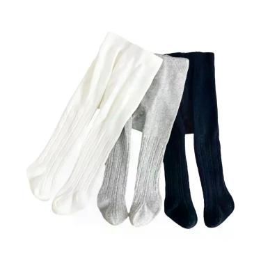 Imagem de Meias-calças Infantis De Cor Sólida, 3 Pares, Camada Base Versátil Par