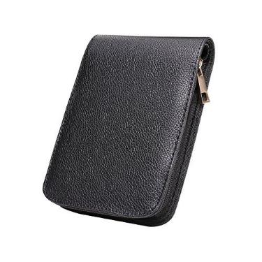 Imagem de Estojo para Caneta Esferográfica Topoomart para 12 Canetas, Bolsa de Couro PU, Preto