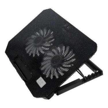 Imagem de Base Suporte Cooler Notebook 2 Ventoinhas Led Usb Ajustável - Shopmix