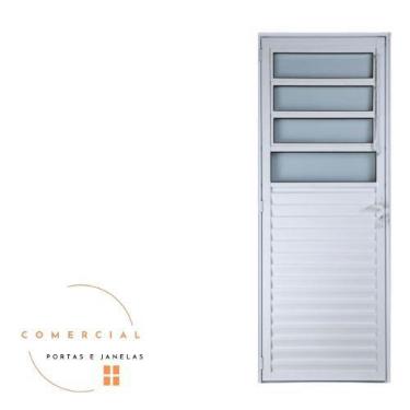 Imagem de Porta basculante vidro jateado linha 25 branca 210 x 70 - Comercial Po