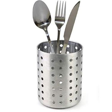 Imagem de Organizador Porta Talher Redondo vazado Aço Inox