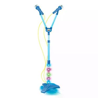 Imagem de Microfone Com Pedestal Duplo Infantil Luz E Som Mp3 Dm Toys