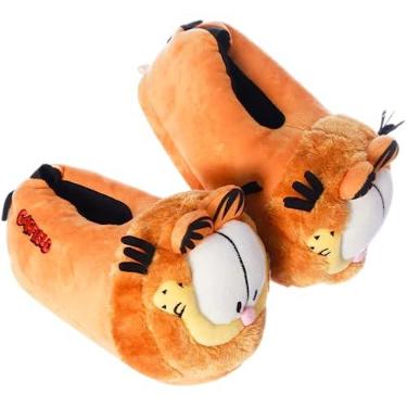 Imagem de Gato Garfield Pantufa 3D Calçado Cosplay Oficial Nickelodeon Tamanho:G (39/40 / 41);Cor:Laranja