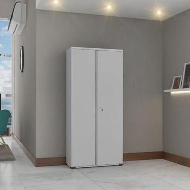 Imagem de Armário Aço Escritório Fechadura 3 Prateleiras Ea303 Cinza - ELITE AÇO