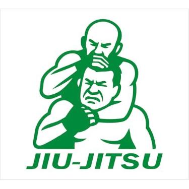 Imagem de Adesivo "Lutador Jiu - Jitsu" Arte Suave, BJJ, UFC, MMA, Tatame, Golpe M. Leao (VERDE, 50x55 cm)