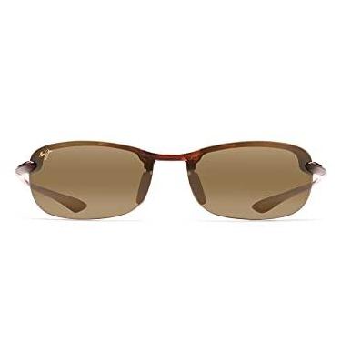 Imagem de Maui Jim Óculos de sol masculinos e femininos Makaha polarizados sem aro, Tartaruga/bronze Hcl polarizado, Large