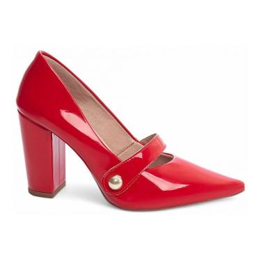 Imagem de Sapato Scarpin Salto Alto Quadrado Vermelho Torricella AVS 65-13F, 37
