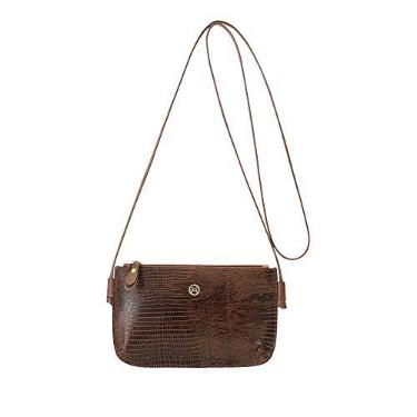 Imagem de Bolsa Feminina Mariart Couro Alça Transversal Zíper 201Lez (Havana)