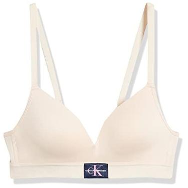 Imagem de Calvin Klein Sutiã com monograma moldado para meninas com alças ajustáveis, Nude, (34) A