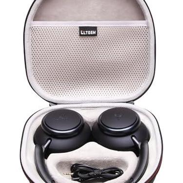Imagem de LTGEM Capa rígida para fones de ouvido Anker Soundcore Space Q45 / Q35 / One Pro e Soundcore Anker Life Q30 / Q20 / Q20i Adaptive Noise Cancelling – Bolsa protetora para transporte (preto + cinza)