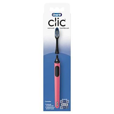 Imagem de Oral-B Clic Escova de dentes manual, coral, com cabe a de escova substitu vel - 1 unidade
