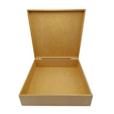 Imagem de Caixa Mdf Cru 35x35x10 Cm Sem Fecho Para Decorar Presente - DF Moraes 