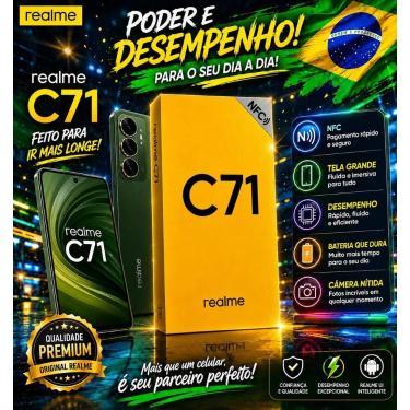 Imagem de Smartphone Realme C71 128gb 4GB RAM, VERDE, NFC, LACRADO, ANATEL., 128