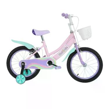 Imagem de Bicicleta Infantil Aro 16 com Rodinha Removível Rosa - UNITOYS, Rosa,