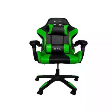 Imagem de Cadeira Gamer Impact em Tecido com Encosto Reclinável, Apoio de Braços Ajustável e Almofadas Cervical e Lombar Verde