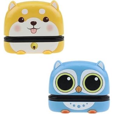 Imagem de Carimbo de nome personalizado, nome personalizado para roupas de estudante de bebê capítulo dos desenhos animados selo infantil bonito para crianças, carimbo de lavagem à prova d'água não desbotado 4 estilos de animais (2 Pacote 03)