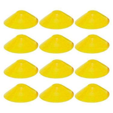 Imagem de 12x Chapéu Chines Cone 19cm Mini Treino Esporte Funcional AMARELO - 36
