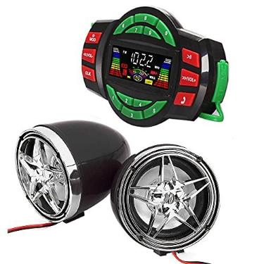 Imagem de Beyondcity UTV ATV Amplificador Bluetooth Sistema de Som Alto-falantes Mãos-Livres FM Sistema de Áudio USB Alto-falantes Estéreo 3 Polegadas 12V Motocicleta Áudio Impermeável Rádio FM Alto-falante