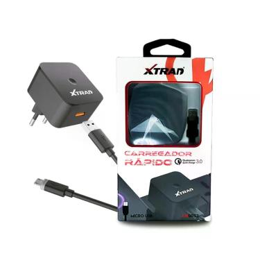 Imagem de Cabo Com Fonte Carregador Turbo Micro Usb V8 Alta Qualidade