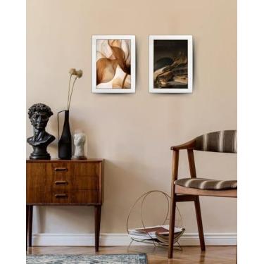 Imagem de Decoratto KIT 4 Porta Retrato 20x25 Moldura Branca em Madeira com Vidro