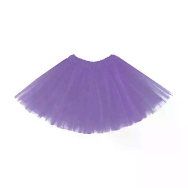 Imagem de Saia Tutu Infantil de Tule 30cm com Camadas para Festas e Ensaios Fotográficos Roxo Extra Festas
