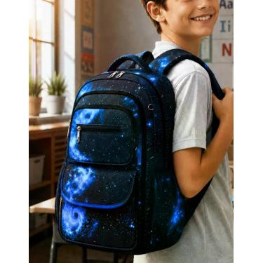 Imagem de Mochila Infantil Masculina Bolsa Escolar De Costas Meninos Estojo Fich