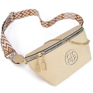Imagem de LAVTUG Pochetes para mulheres, masculinas, bolsas transversais, boho, bolsas de couro vegano, bolsa de cintura moderna para viagens, bolsa de peito de designer, Caqui, Small, Diariamente, simples