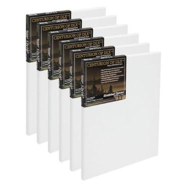 Imagem de Centurion Tela De Linho Esticada Com Primer A Óleo Profissional Luxo, 11 Oz, 12 X 16 Pol. - Caixa 6 Telas 0,67 Profundidade, Esticadores Secos Em Estufa, Grampeados Na Parte Traseira, Premium Peso M